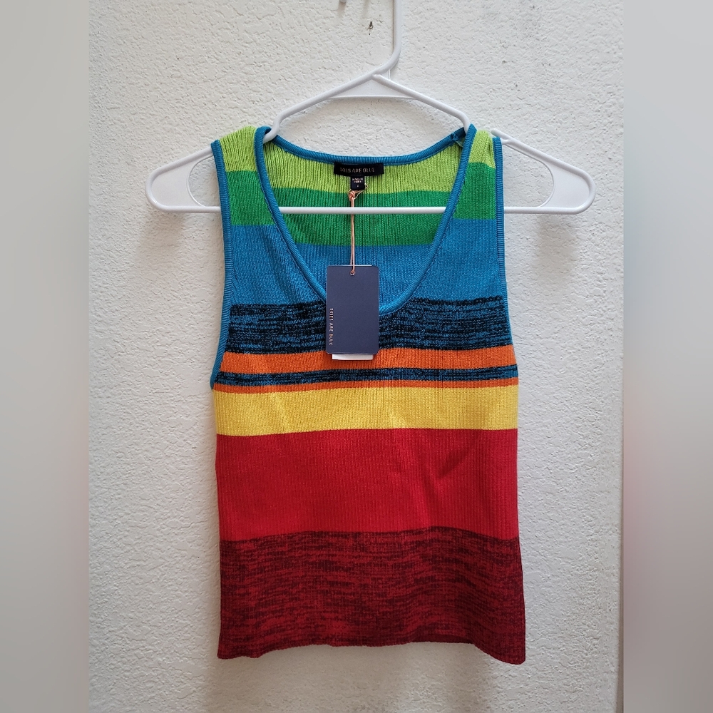 Skies are Blue rainbow tank